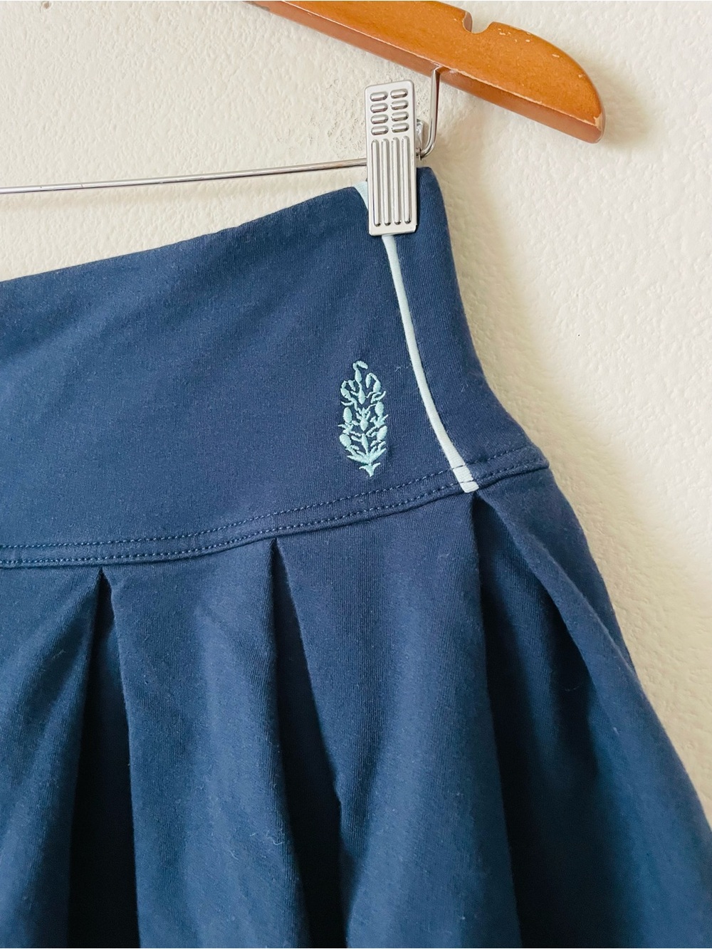 Free People Movement SMALL Home Base terry cotton navy pleated stretchy skirt - Picture 3 of 6